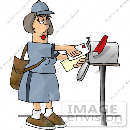 #14811 Middle Aged Caucasian Mail Woman Clipart by DJArt