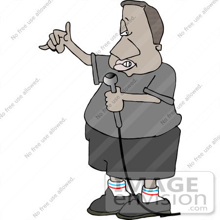 #14812 African American Rapper Man on Stage Clipart by DJArt