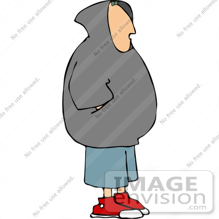 #14852 Caucasian Man in a Hoodie Sweater Clipart by DJArt