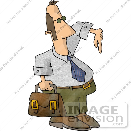 #14862 Man Carrying a Briefcase Clipart by DJArt