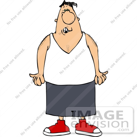#14879 Caucasian Man in a Wifebeater Tank Top Clipart by DJArt
