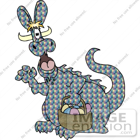 #14895 Dragon Dressed as the Easter Bunny Clipart by DJArt