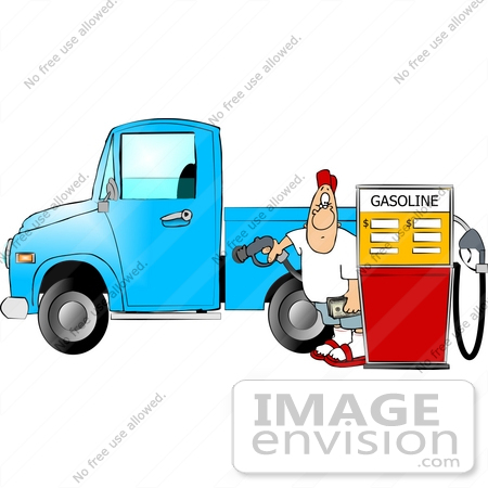 #14906 Man Pumpking Gas Into His Truck Clipart by DJArt