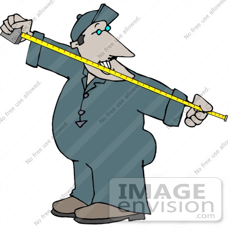 #14924 Man Using a Tape Measure Clipart by DJArt