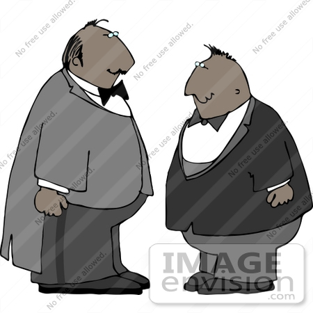 #14949 Two African American Men in Tuxedos Clipart by DJArt
