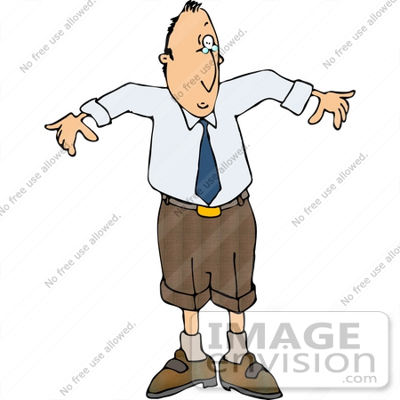 #14954 Caucasian Business Man in Flood Pants Clipart by DJArt