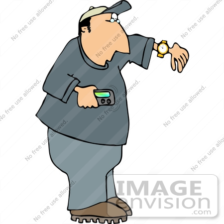 #14968 Man With a Pager Clipart by DJArt