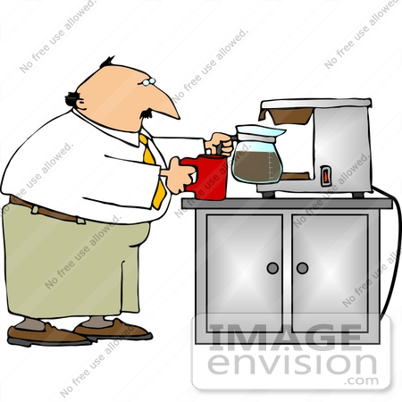 #14971 Man Pouring a Cup of Coffee Clipart by DJArt