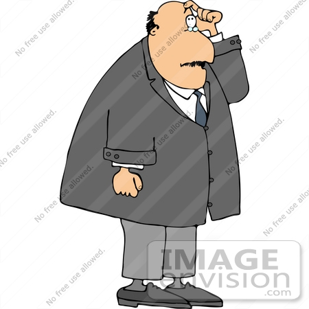 #14984 Puzzled and Confused Business Man Scratching His Head Clipart by DJArt