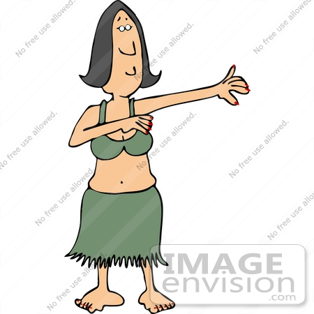 #14996 Hula Woman in Green Clipart by DJArt