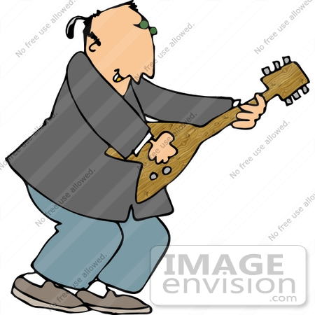 #15007 Caucasian Guitarist Man Clipart by DJArt