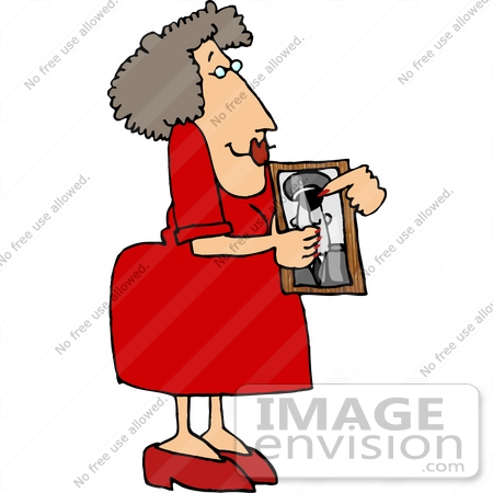 #15019 Military Mom Holding a Picture of Her Soldier Son Clipart by DJArt