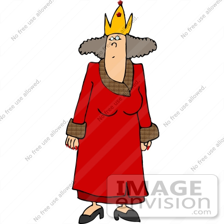#15022 Queen in a Crown and Red Robe Clipart by DJArt