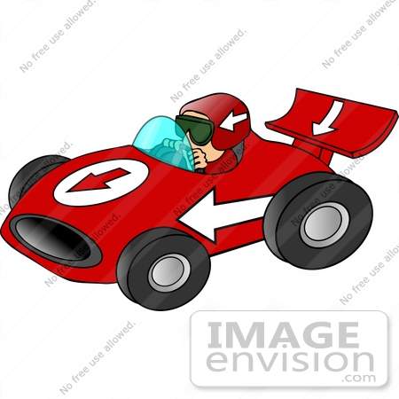 #15046 Caucasian Race Car Driver Man Clipart by DJArt