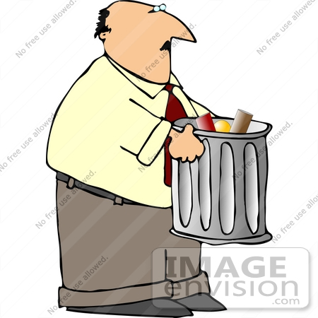 #15053 Man Taking Out a Silver Trash Can Clipart by DJArt