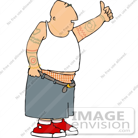 #15059 Tattooed Gangster Man Clipart by DJArt