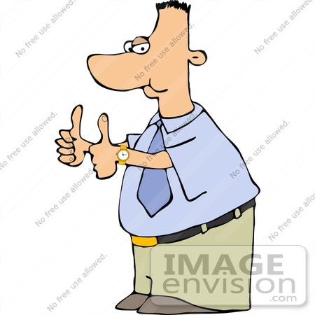 #15066 Young Caucasian Business Man Giving Two Thumbs Up Clipart by DJArt