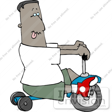#15073 Boy Riding a Trike Bike Clipart by DJArt