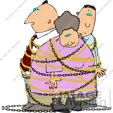 #15080 Family Tied up in Chains Clipart by DJArt