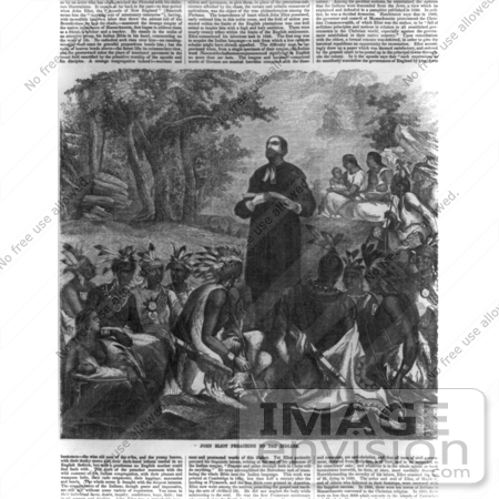 #1512 Picture of John Eliot Preaching to the Indians by JVPD
