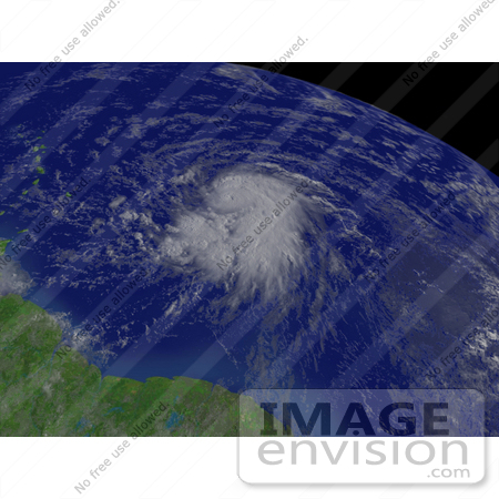 #15417 Stock Photo of Tropical Storm Dean Near Barbados by JVPD