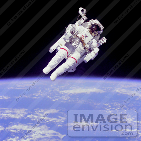 #15436 Picture of Bruce McCandless II in Space, Equipped With a Manned Maneuvering Unit by JVPD