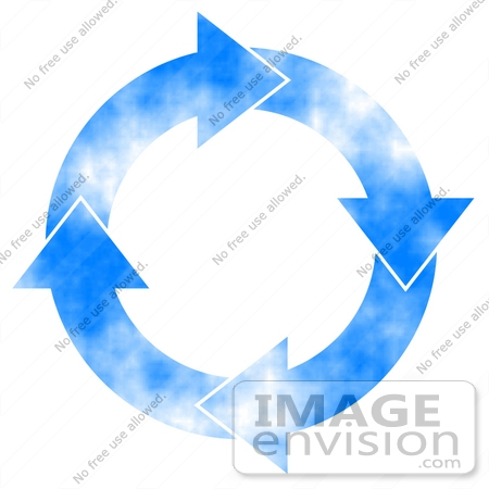 #15803 Four Arrows Moving Clockwise in a Circle With a Blue Sky Pattern Clipart by DJArt