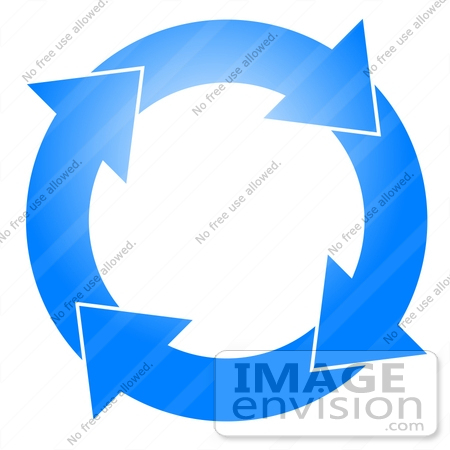 #15804 Blue Circle With Four Arrows Moving Clockwise Clipart by DJArt