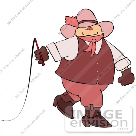 #15810 Gay Cowboy in Pink Western Wear and a Whip Clipart by DJArt