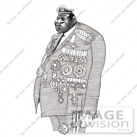 #16181 Picture of a Caricature of Idi Amin Dada by JVPD