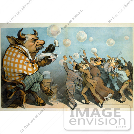 #16194 Picture of a Caricature of John Pierpont Morgan as a Bull by JVPD