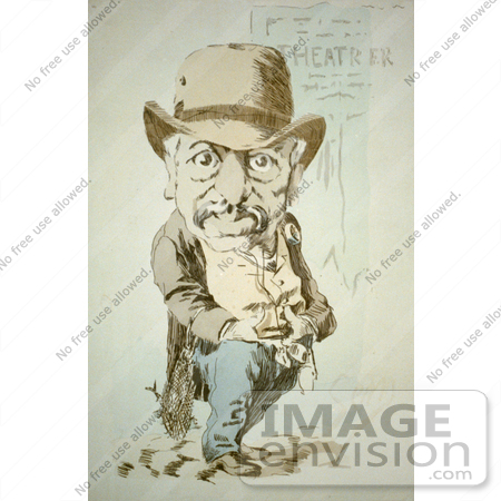 #16195 Picture of a Caricature of a Man at a Theatre by JVPD