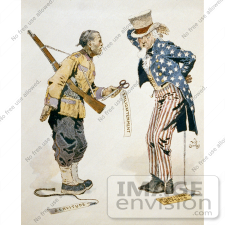 #16200 Picture of a Chinese Soldier and Uncle Sam by JVPD