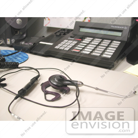 #163 Photograph of a Headset and Phone on an Office Desk by Jamie Voetsch