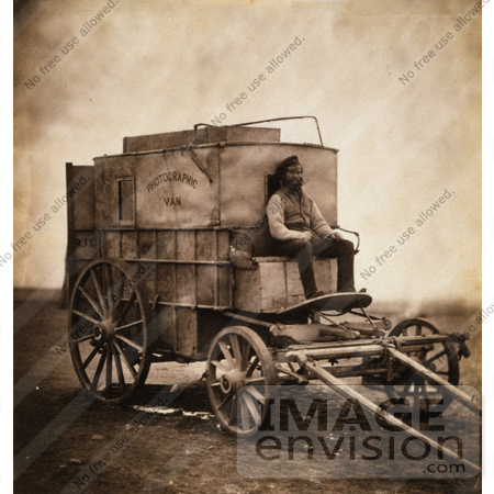 #16326 Picture of Marcus Sparling With Roger Fenton’s Photographic Van by JVPD