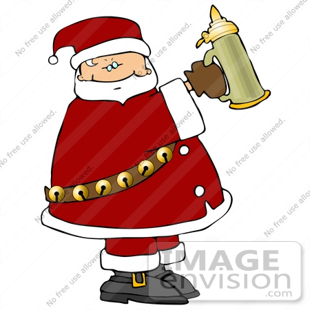 #16512 Santa Claus Holding a Beer Stein Clipart by DJArt
