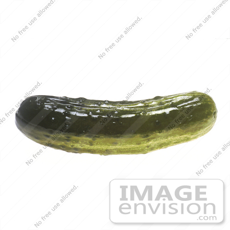 #16981 Picture of One Whole Pickled Cucumber With Dark Green Flesh by JVPD