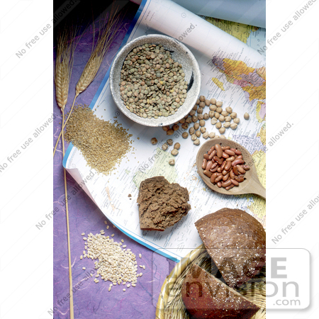 #17154 Picture of Grains and Bread Over a Manuscript by JVPD