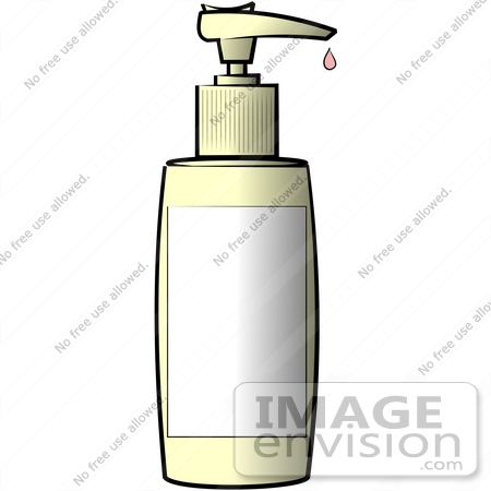#17263 One Off White Lotion Bottle With a Blank White Label Clipart by DJArt