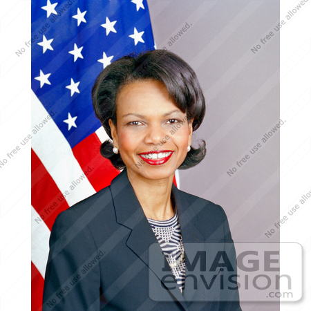 #17405 Picture of Condoleezza Rice in Front of the American Flag by JVPD
