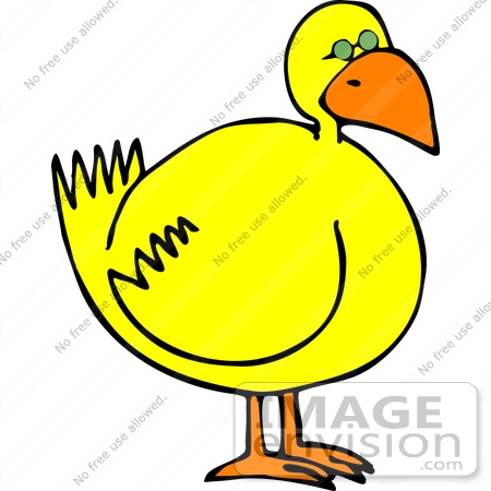 #17445 Yellow Bird With an Orange Beek Clipart by DJArt