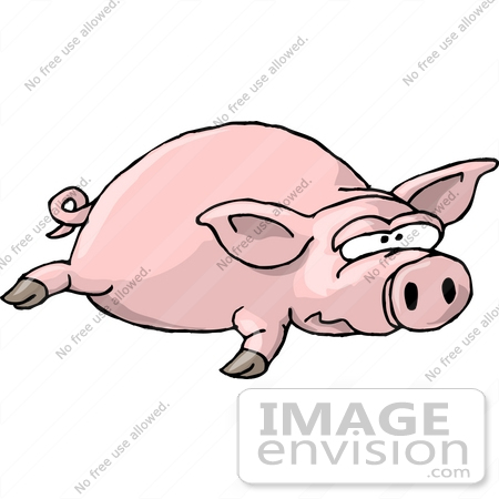 #17447 Pig Lying on its Stomach Clipart by DJArt