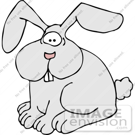 #17448 Gray Buck Toothed Rabbit Clipart by DJArt
