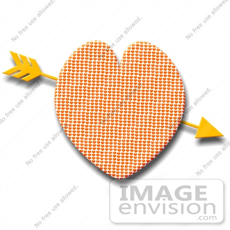 #17456 Tiny Heart Patterned Heart With an Arrow Clipart by DJArt