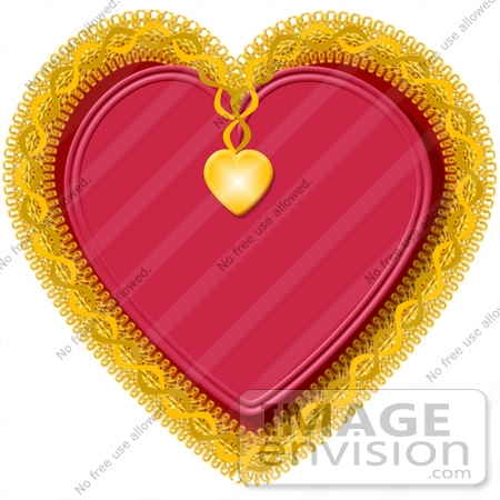 #17458 Golden and Doily Heart Clipart by DJArt