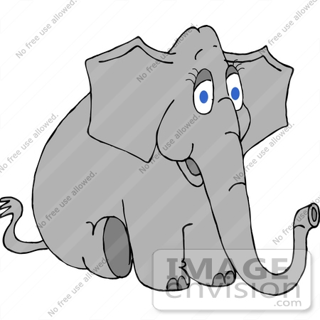 #17460 Gray Elephant Clipart by DJArt