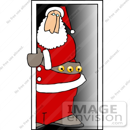 #17462 Santa Claus in a Doorway Clipart by DJArt