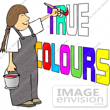 #17483 Artist Painting True Colours Clipart by DJArt