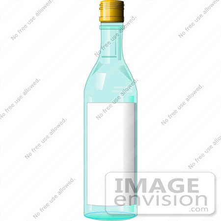 #17505 Vodka Bottle With a Blank Label Clipart by DJArt