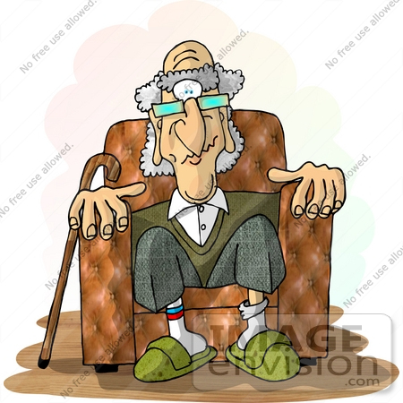 #17508 Senior Man Sitting in a Chair Clipart by DJArt